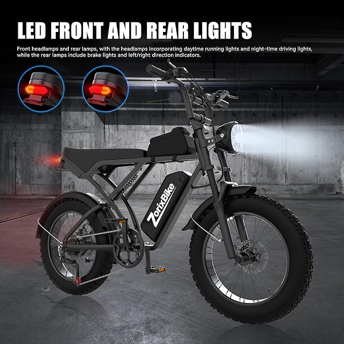 Retro Electric Bike for Adults,48V 20AH-1500/3000W Peak Motor Electric Bicycle-Max Speed 31-35MPH-Max 80 MI Range-20" x 4.0" Fat Tire Ebike,7-Speed, Dual Shock Absorber - UL 2849