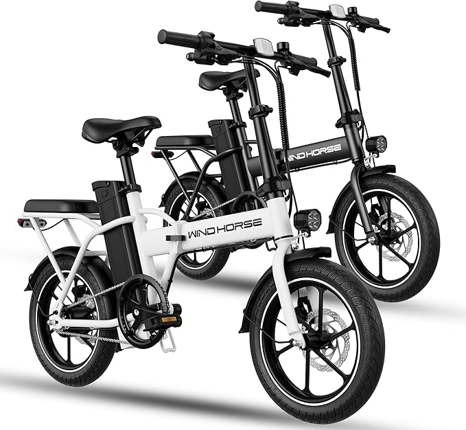 WINDHORSE 16" Folding Electric Bike for Adults, 630W Peak Electric Bicycle, 20MPH, 20-35 Miles Range, 288Wh Removable Battery, UL2849 Certified Commuter Ebike
