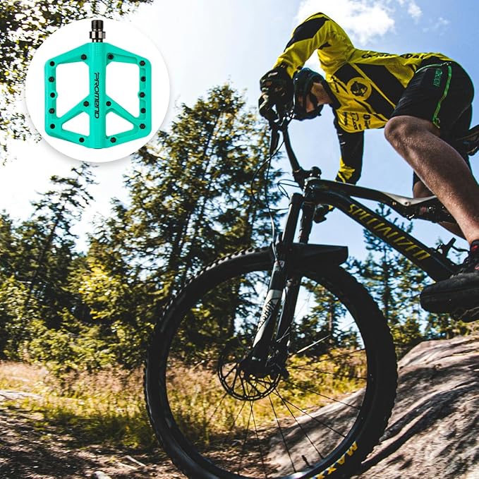 Mountain Bike Pedals - Durable Nylon DU Bearing Platform Pedals for MTB and BMX