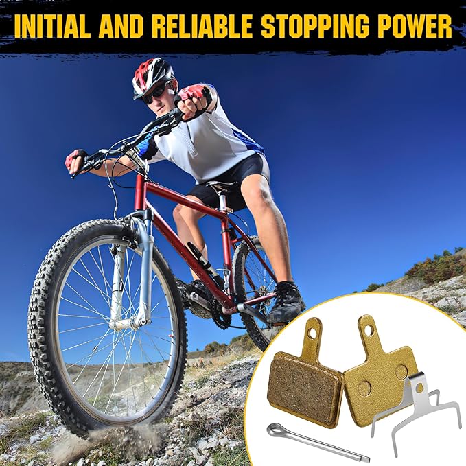Zacro 2/4 Pairs Bike Brake Pads, Ceramic Bicycle Disc Brake Pads Fit for Tektro Shimano TRP Deore Br-M575 B01s Mt200 M525 M515 T615 T675 M505 M495 M486 M485, Mountain MTB Ebike Brake Pads Replacement