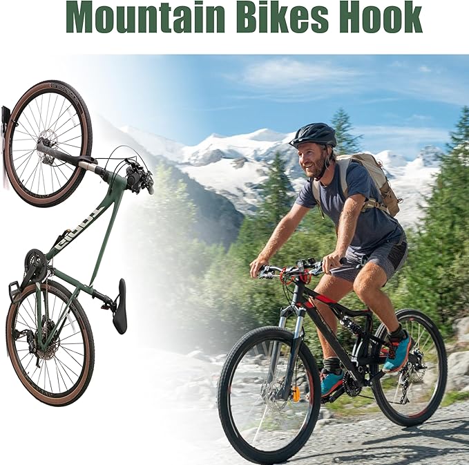 Heavy Duty 2 pack Wall Mount Bicycle Holder/Hanger/Hook Bicycle Storage for Garage/House, Bike Accessories, Holds up to 110 lbs
