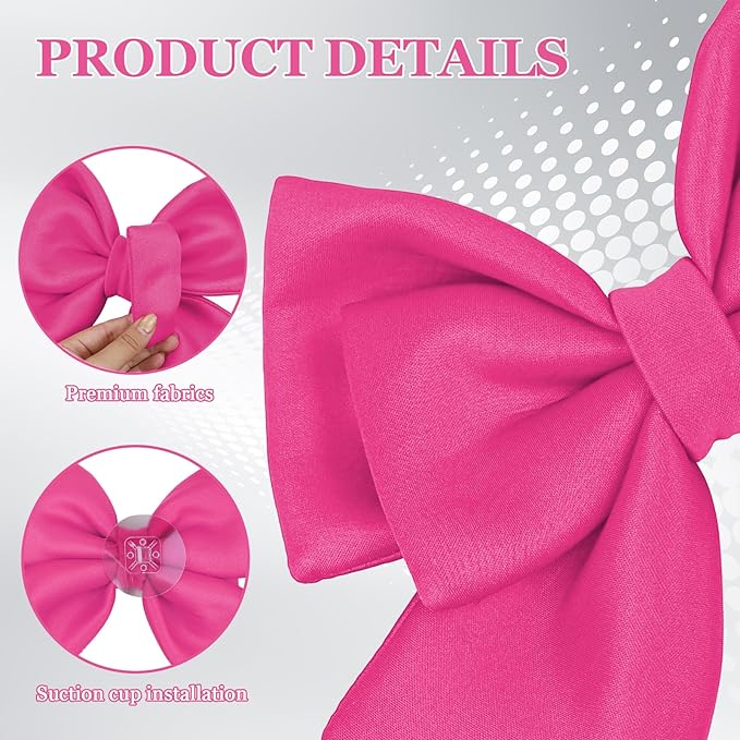 Bow Helmet Accessory, 8.07"x11.22" Stylish Motorcycle Helmet Bow Decoration for Women, Removable Cute Fashion Ribbon Bows Ornament for Motorcycle Scooter E-Bike Helmets (Rose Red)