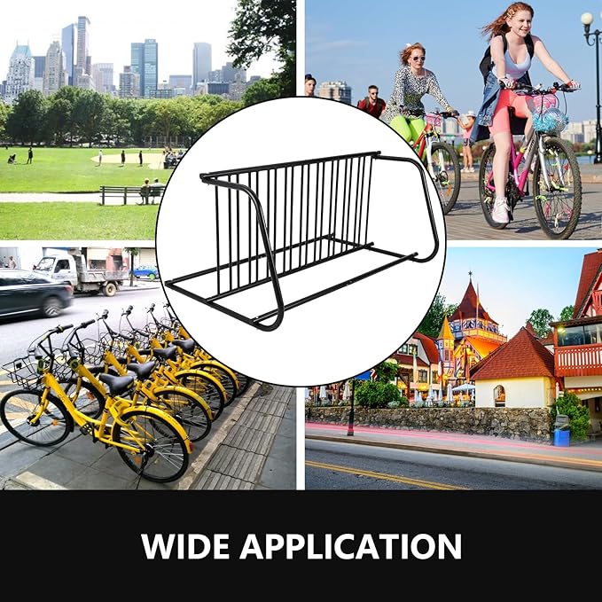 10-Bike Commercial Floor Rack, Heavy Duty Powder-Coated Steel Grid Organizer, Freestanding Double-Sided Storage for Garages/Storefronts/Schools