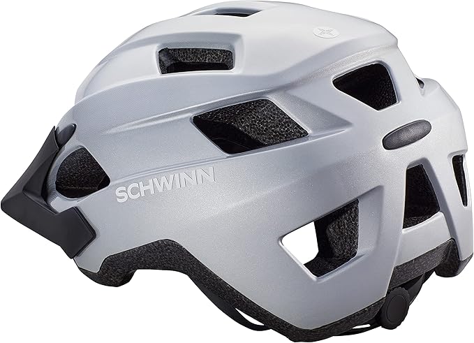 Schwinn Yahara ERT Bike Helmet for Adult Youth Men Women Ages 8 and Up, Can Fit Head Circumference 54-62 cm, with 14 Vents, Removable Visor, and Adjustable Locking Strap