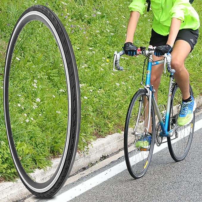 1 or 2 Pack 700X23C/25C/28C/35C Road Bike Tires with or Without 2 Inner Tubes Presta Valve and 2 levers for City Commuter Road Pavement Garden Trail Bike Tires