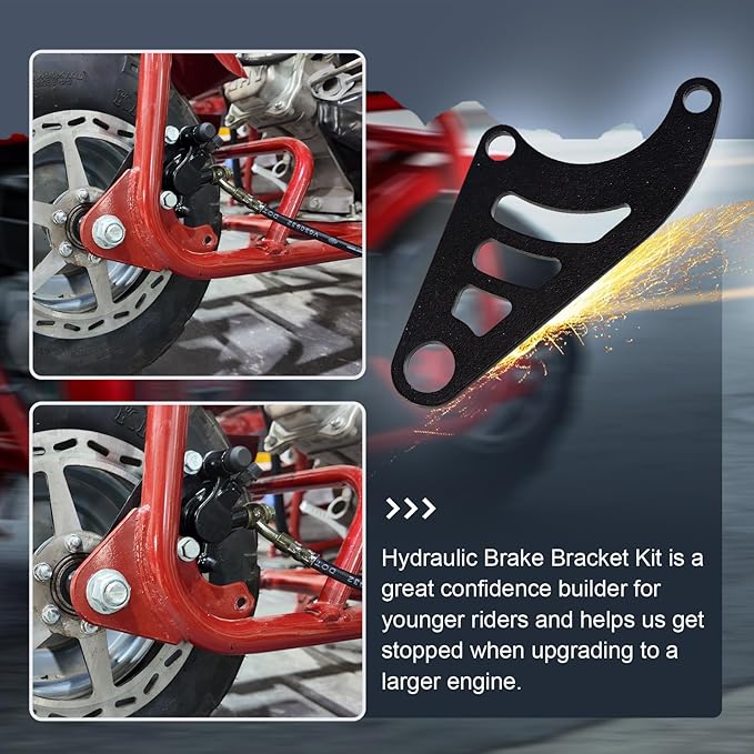 Mini Bike Hydraulic Brake Bracket For Coleman CT100U 98cc 3.0HP Minibike Powersport Rear Brake Caliper Mount Replacement Parts Black