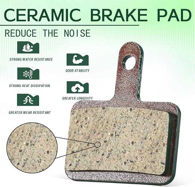 BUCKLOS Bike Disc Brake Pads for TRP Tektro Shimano MT200 Deore Br-M575 M525 M515 T615 T675 M505 M495 M486 M485 Ridstar Q20,Bicycle Disk Brakes Pads for Mountain Bike/Electric Bike/Road/Scooter/Ebike