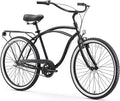 sixthreezero Around The Block Men's Beach Cruiser Bike, Hybrid Bicycle with Rear Rack, Multiple Speed and Color Options