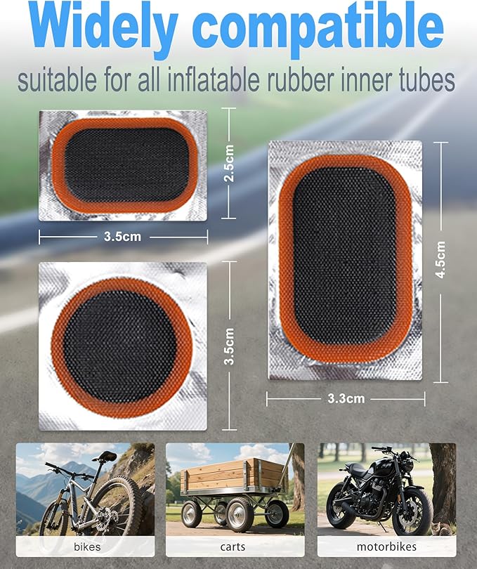 Bike Tire Repair Kit, Bicycle Tire Repair Kit with High Strength Bike Tire Levers, Bike Tire Patch and Tire Repair Glue.