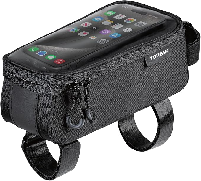 Topeak Bento Pack – 2-in-1 Top Tube Bike Bag & Touchscreen Phone Case with Dual Compartment Storage, Adjustable Straps, and Durable Nylon-TPU Construction