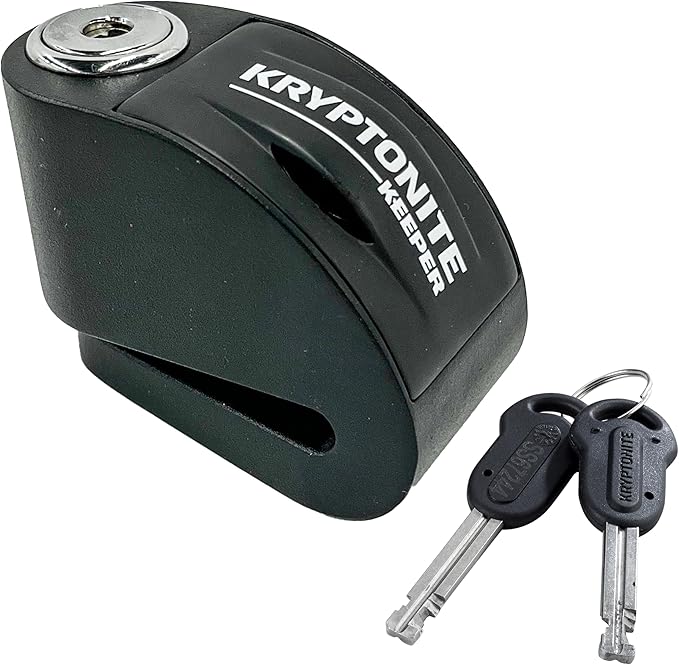 Kryptonite Keeper Alarm Disc Lock, Heavy Duty Anti-Theft Motorcycle Disc Break Lock Waterproof 100db Alarm, 5.5mm Pin Powersport Disc Break Lock for Motorbikes Scooters