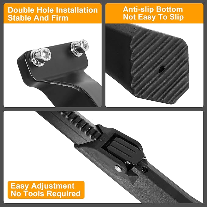 RUTU Bike Kickstand 24"-29",Adjustable Adult Bicycle Kickstand for Ebike,Mountain Bike,Fat Tire Bike,Two holes to install,Max Load 150LBS