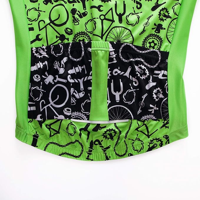 Men Cycling Jersey Skull Bike Short Sleeve Tops Quick-Dry Reflective 3-Pockets S-3XL