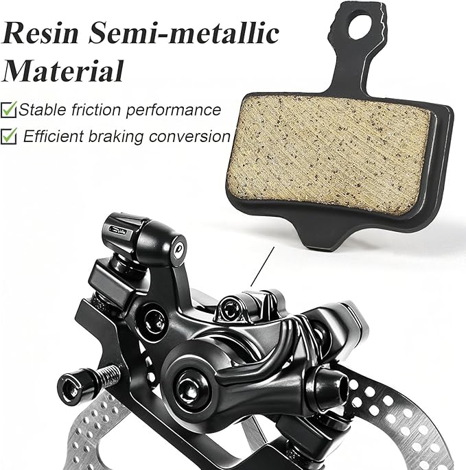 4 Pairs Bike Brake Pads, MTB Disc Brake Pads with Installation Tools, Compatible for Sram Avid Elixir E1 E3 E5 E7 E9 ER CR XO XX DB1 DB3 DB5, Compatible for Nutt Hydraulic Disc Brakes