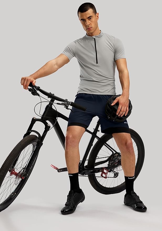 Bikewa Men's Mountain Bike Shorts 3D Padded Loose-fit Riding Biking Cycling Bicycle Biker Shorts for Men Zipper Pockets
