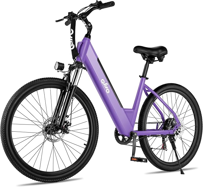 Qlife Cityone Electric Bike for Adults & Teens, Step-Through Commuter Ebike, 1000W Peak Motor, 55-Mile Range, 48V Removable Battery, 26-Inch City Tires, 7-Speed, Up to 25 MPH