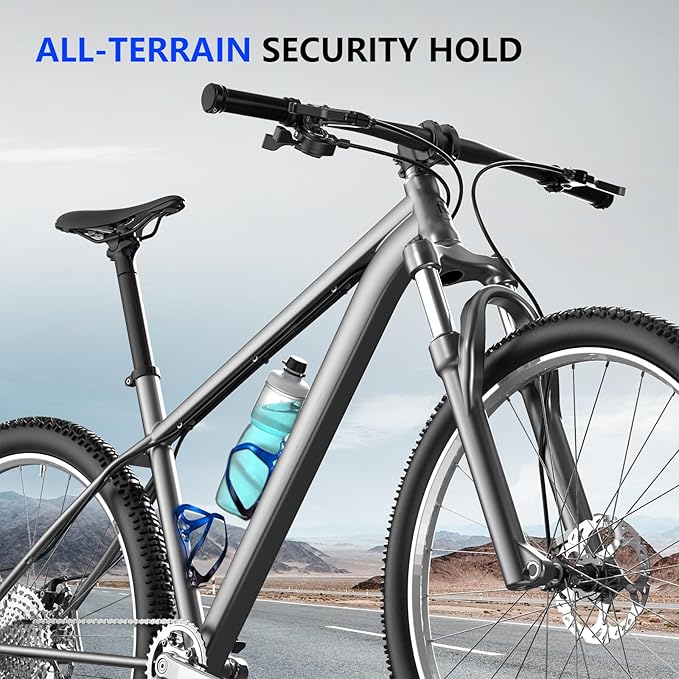Bike Water Bottle Holder Bicycle Cage for Mountain Road MTB Gravel Adult Bikes Cycling Universal Carrier Rack 2 Pack Aluminum Alloy Ultralight Kettle Drink Accessories Blue Black