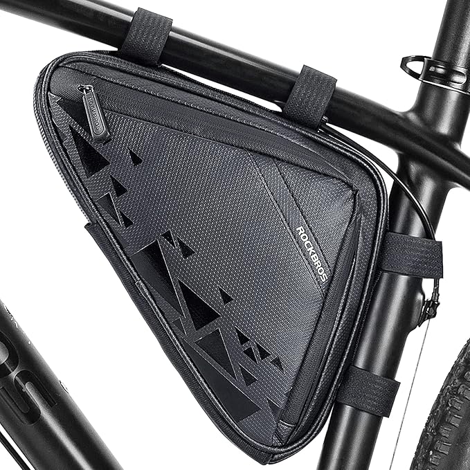 ROCKBROS Bike Triangle Frame Bag, Bike Triangle Bag, with Two Side Pockets, 1.5L