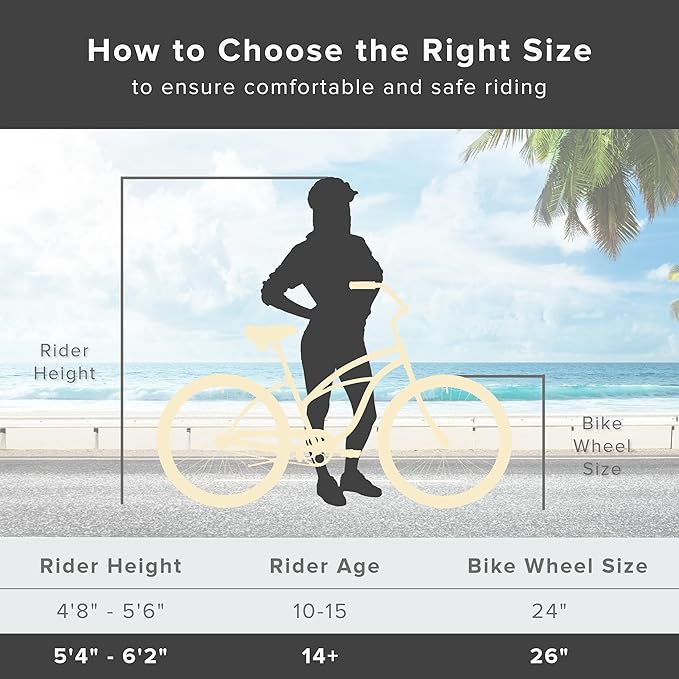 sixthreezero Urban Lady Beach Cruiser Bike, Women's 3 Speed Hybrid Bicycle