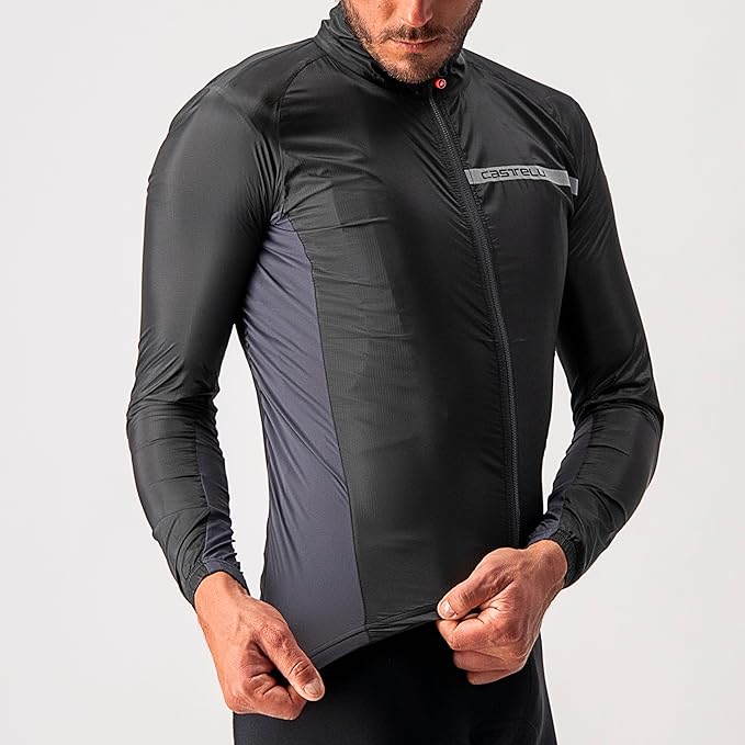 CASTELLI Men's Squadra Stretch Jacket, Windproof Zip Up Shell for Road Cycling