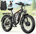 6000W Dual Motor Ebike for Adults, 60V 20Ah Fast Electric Bike 45mph,Up to 110 Miles,24" Fat Tire Full Suspension Electric Bike for Snow Off-Road Commuter Mountain E-Bike for Men Women
