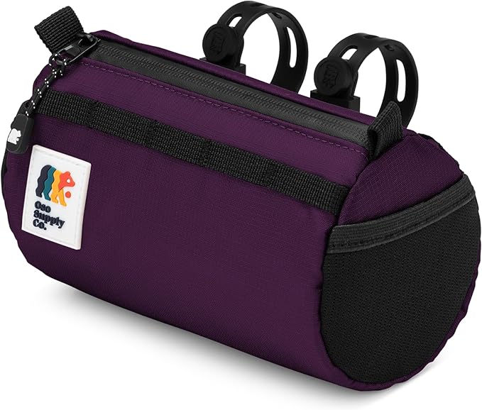 Handlebar Bike Bag – Water-Resistant Hard Shell with Quick-Access Zipper, Side Mesh Pockets, and Spacious Storage – Ideal for Cycling, Commuting, and Adventure Rides (Purple)