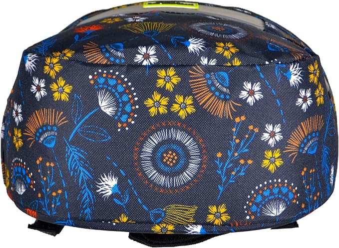 Kids Bike Basket,Durable Front Frame Bicycle & Scooter Basket Bag,Waterproof Fabric Bicycle Handlebar Bag for Boys, Girls, Toddlers with Zipper Mesh Lip (Dark Blue Flower)