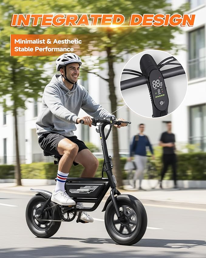 14" Folding Electric Bike for Adults & Teens - Peak 750W Motor, 20MPH Speed, 48V, 35/53Mile Range, 4-Speed Gear & Upgraded Wide Comfort Seat, UL 2849 Certified, for City Cycling & Commuter Riding