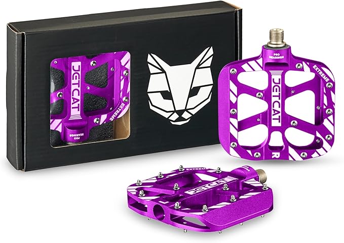 Mountain Bike Pedals Flat - MTB Pedals Flat, Bicycle Pedals, Road Bike Pedals, BMX Pedals, for BMX MTN Road Gravel EBike, Specialized Parts, Adults, Aluminum Metal Stamp 9/16"