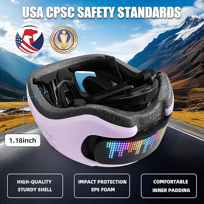 Smart Bike Helmet with Light: Bicycle Helmets for Adult Teens for Mountain & Road Cycling Electric Scooter Skateboard Skating