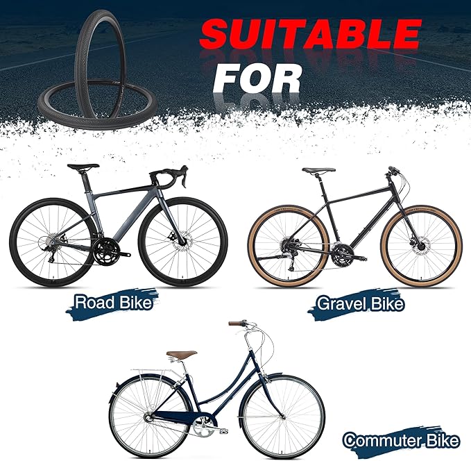 MEGHNA Bike Tire 700C Gravel Bike Tire Foldable 700 x 40C Tire for Road Racing Anti - Slip 40-622mm Replacement Tire for Road Bike Hybrid Bike Commuter Bike