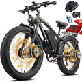 6000W Dual Motor Electric Bike for Adults, 48MPH Fast Ebike with 52V 36Ah Removable Battery, Up to 100 Miles Long Range, 24/26 Inch Fat Tire, Shimano 7-Speed, Shock Absorber Commuter E-Bike