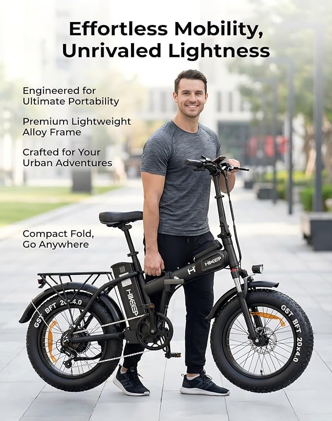 Folding Electric Bicycle for Adults - 750W High Power Motor, 16"/20" Fat Tire E-Bike, Long Range 48V 13AH/25Ah Battery, LCD Screen, Disc Brakes, Adjustable Seat & Handlebar