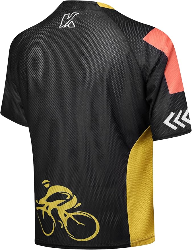 KUTOOK Loose Fit Cycling Jersey Quick Dry MTB Shirts Short Sleeve Top for Men