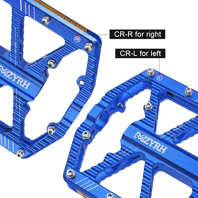 MZYRH Road/Mountain Bike Pedals,Bicycle Pedals with Reflectors,Aluminum Alloy MTB Pedals 3 Sealed Bearings Bicycle Platform Pedals 9/16" BMX Road Bike Pedal