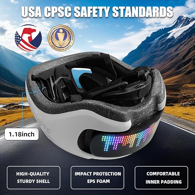 Smart Bike Helmet with Light: Bicycle Helmets for Adult Teens for Mountain & Road Cycling Electric Scooter Skateboard Skating