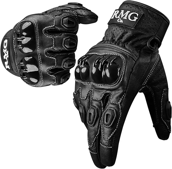 Motorcycle Gloves for Men and Women – Motorbike Powersports Racing Gloves with Hard Knuckle, Anti-Slip Palms, and Touchscreen Perfect for BMX ATV MTB Riding, Dirt Bike, Road Racing