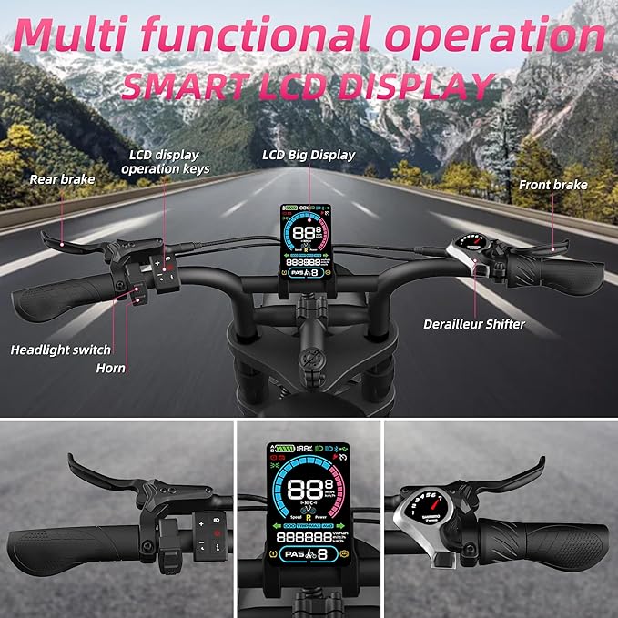 Electric Bike for Adults FX20 - 3000/1500W Electric Dirt Bike, 37/35MPH Fast 48V 25/18.9Ah 40-60 Miles Long Range E-Bike, 20" Fat Tire Off-Road Ebike, Mountain Bicycle, Hydraulic Brakes, UL 2849