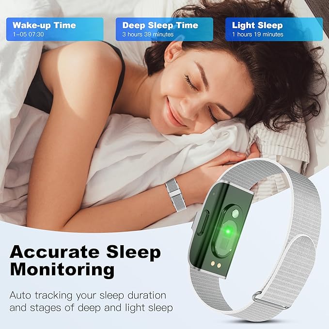 Fitness Tracker with Blood Pressure & Blood Oxygen Monitor, 24/7 Heart Rate Sleep Tracking, IP68 Waterproof Smart Watch, Step Calorie Counter, Activity Tracker for Men Women - No Subscription (Silver)