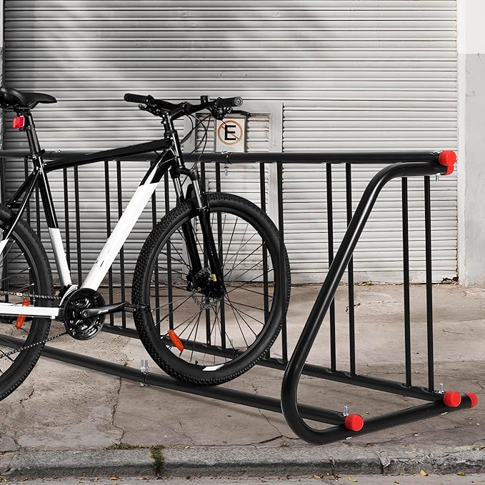 Commercial Grid Bike Rack, Single Sided Bike Rack Stand Ground, 10-Bike Capacity Bicycle Storage Stand, Power Coated Steel Floor Parking Stand for Garages, Stores, Schools and Universities