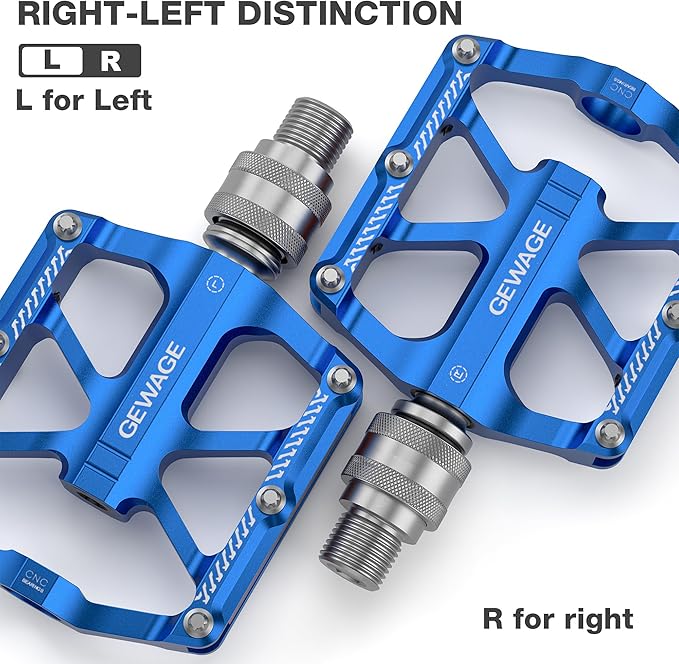 Bike Bicycle Pedals - 9/16” Quick Release Pedals Aluminum Flat Pedals - 3 Bearings Bicycle Pedals with Reflectors for Mountain Road BMX MTB Folding Bike