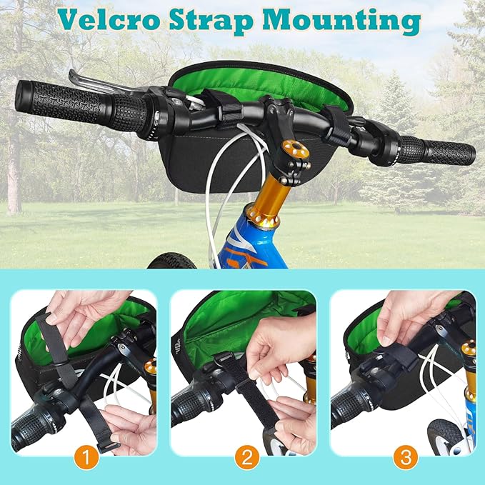 RAYMACE Kids Bike Basket,Children's Bike Basket Front,Waterproof Bicycle Basket Handlebar Bag for Girls,Boys Toddlers Bike or Scooter Accessories