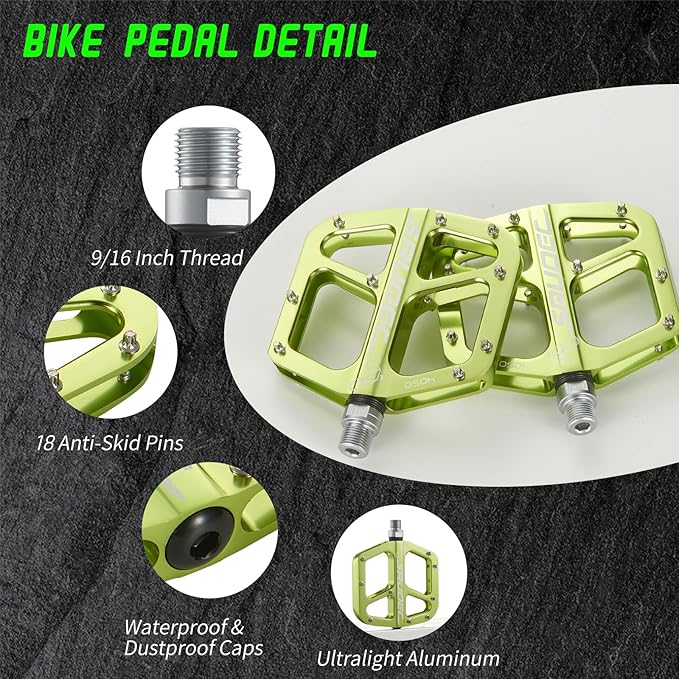 Universal Aluminum Bike Pedals for BMX/MTB, Wide Platform