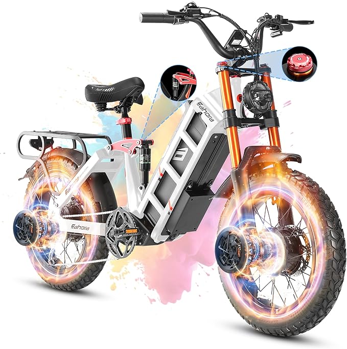 2025 Juliet Pro 2/Juliet Electric Bike for Adults 43MPH/34MPH Peak 5400W/1200W 60V 70AH/48V 60AH Ebike 220+Miles Long Range Electric Bike 20"*4.0 Fat Tires Step Thru Full Suspension Electric Bycicle