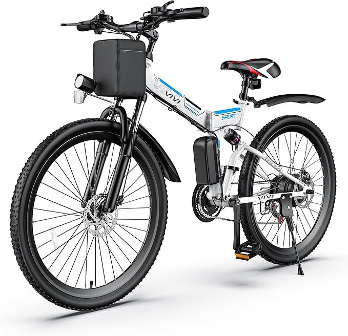 Vivi Electric Bike for Adults, 1000W Peak Folding Electric Mountain Bike 26'' Commuter Ebike 22MPH Foldable Ebike Adult Electric Bicycles with Battery, Dual Shock Absorber, SGS Certified to UL2849 | 750W Peak, Commuter Ebike, 22MPH, Removable Battery, ...