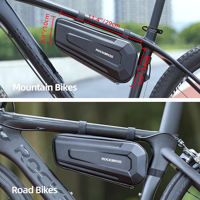 ROCKBROS Bike Frame Bag Hard Shell EVA Bike Triangle Bag Bike Top Tube Bag 1.5L Capacity