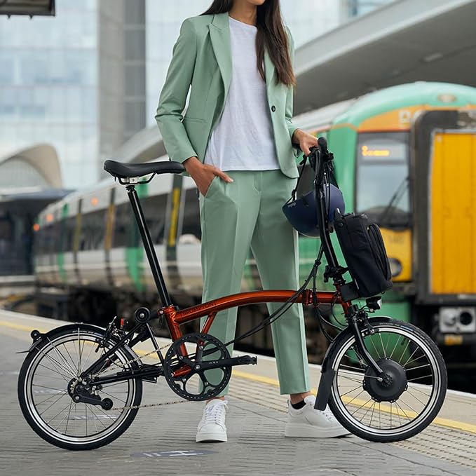 Brompton Electric Folding Bike for Adults C Line 4-Speed | Compact, Lightweight, Pedal-Assist Commuter E-Bike