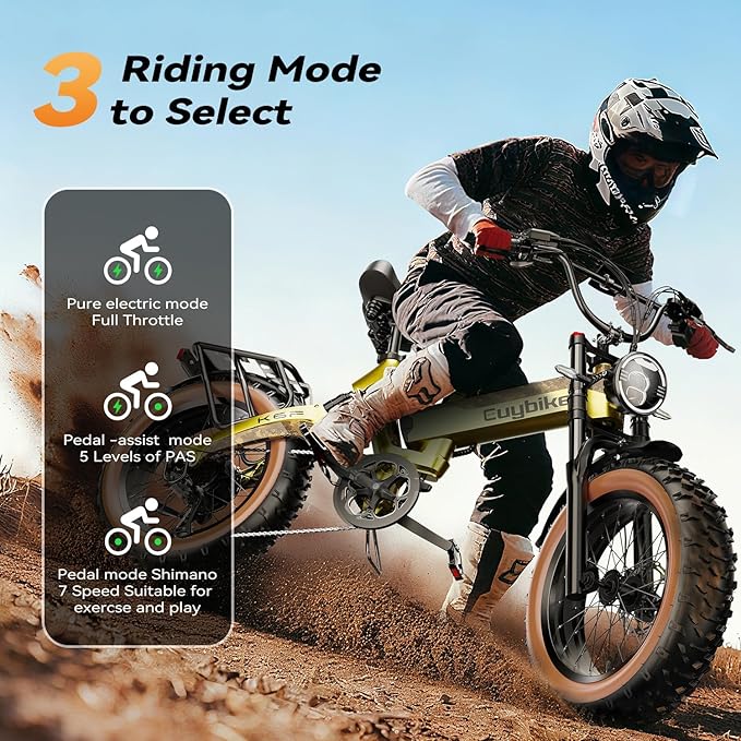 2000W/3000W Peak Motor Electric Bike for Adults, 48V/52V 25AH/30AH Battery Full Suspension Foldable Ebike, 20"x4.0" Fat Tires 35MPH Dirt Bike, 100/120 Miles Hydraulic Brake Magnesium Alloy Motorcycle
