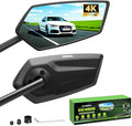 RBRL Bike Mirror, 3D Adjustable Arm for Extended Reach, Aluminum Alloy Anti-shake Bicycle Rearview Mirrors, 360° Panoramic Rearview, Wide Angle Shatterproof & Foldable E-bike Mirror(a set)