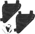 2PCS Bike Frame Bag Black Waterproof Mountain Bicycle Bag Small Bikes Top Tube Pouch for Road and Mountain Bikes Lightweight Cycling Storage Bags